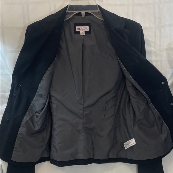 Merona Classic Black Women's Blazer Size 6, PTP 18”, pit to cuff 18” L 36” - Picture 12 of 14
